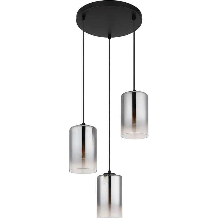 Hängeleuchte, Glas rauch, schwarz, D 37 cm – Bild 7