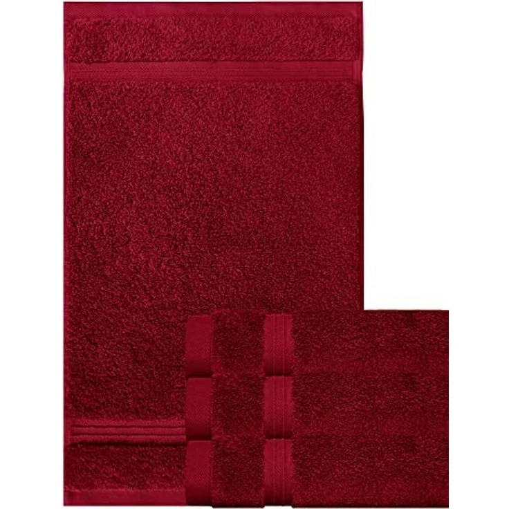 Lashuma Gästehandtücher Linz, Frottee (4-St), Kuschelige Gästetücher 30x50 cm dunkel rot – Bild 2