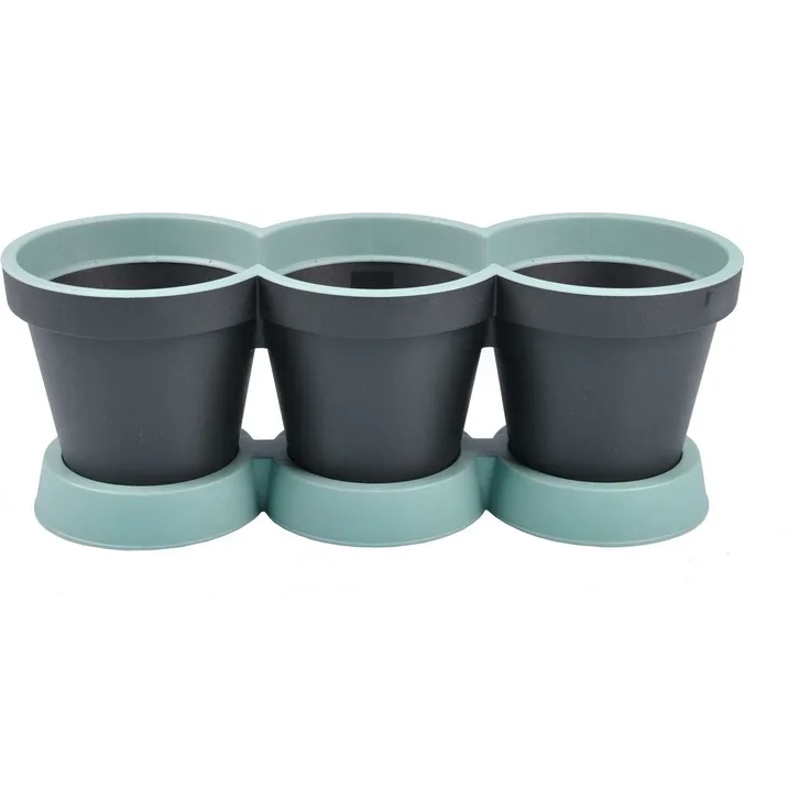 3er Kräutertopf Blumentöpfe Kräutergarten Pflanztopf Blumenkasten Terrassendeko