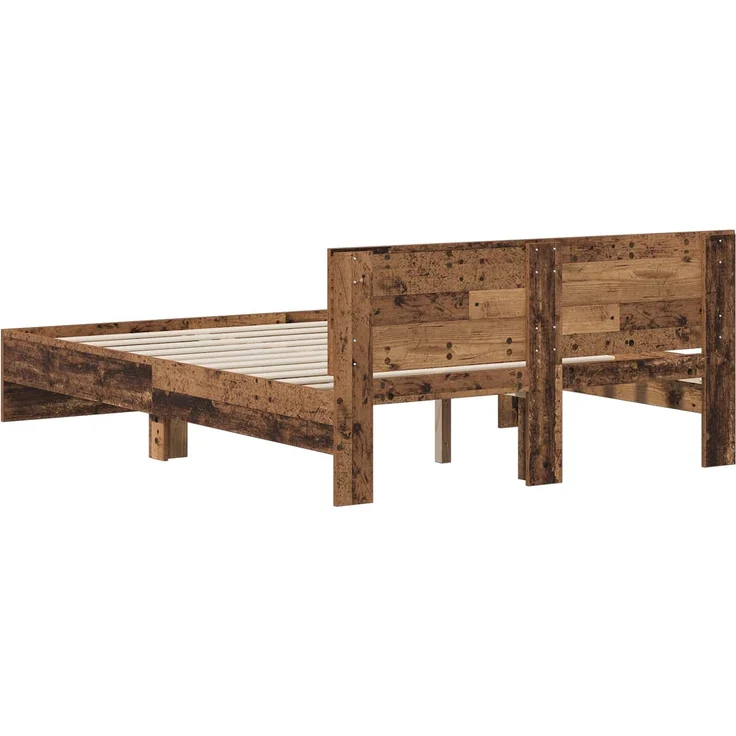 vidaXL Bettgestell mit Kopfteil Altholz 140 x 200 cm Holzwerkstoff 3445774 – Bild 6
