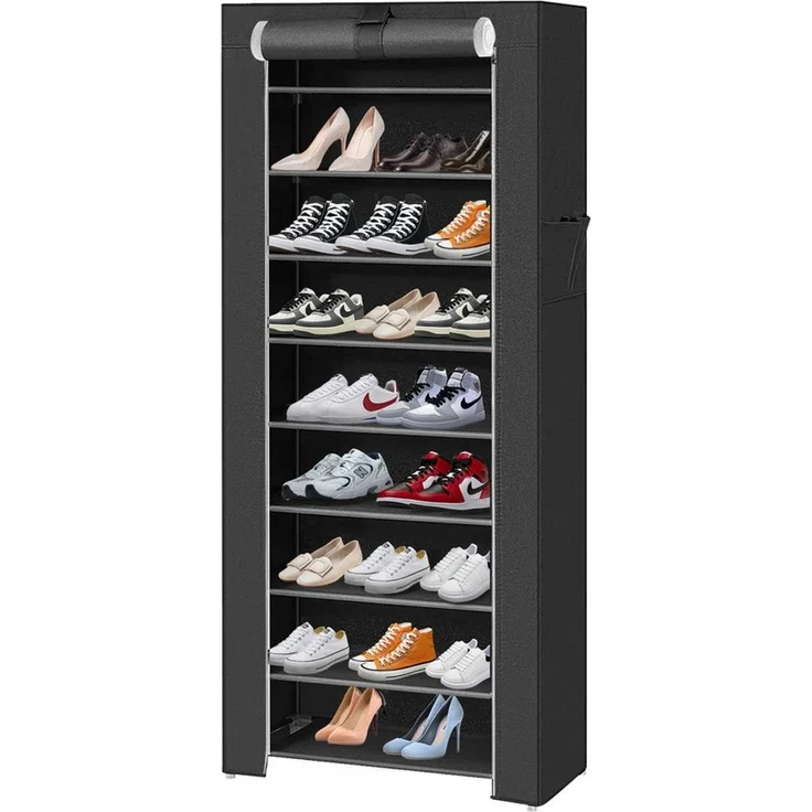 JEOBEST Schuhregal Schuhschrank 10 Ebenen, Metallgestell, Shoe Rack Schuhaufbewahrung mit Staubdichtem – Bild 1