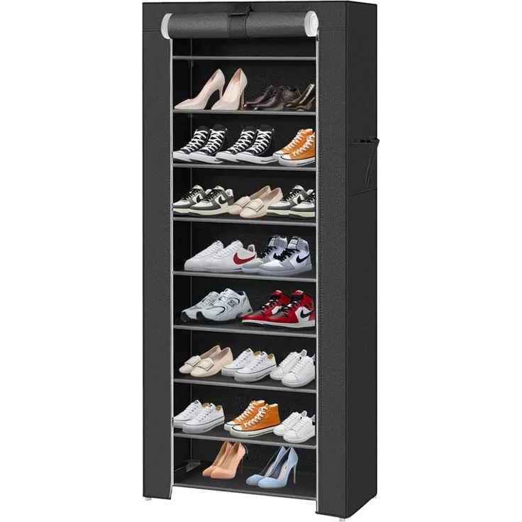JEOBEST Schuhregal Schuhschrank 10 Ebenen, Metallgestell, Shoe Rack Schuhaufbewahrung mit Staubdichtem