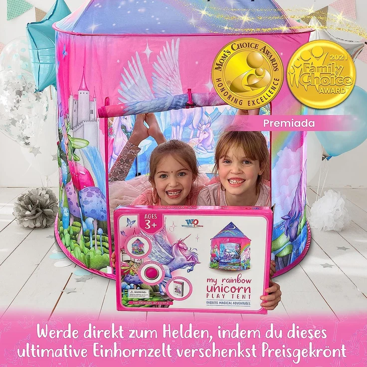 W&O Unicorn Play Tent with Magical Unicorn Sounds, Unicorn Toys for Girls, Unicorn Gifts for Girls, Play Tents, Pop Up Tents for Kids, Kids Tent Indoor & Outdoor, Tent for Kids, Kids Play Tent – Bild 5