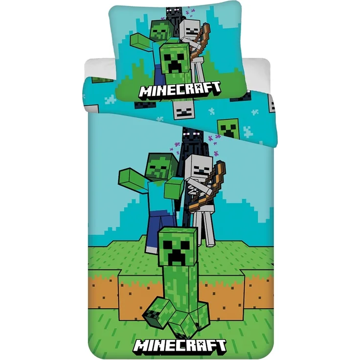 Minecraft Design Kuschelige Bettwäsche Baumwolle, 140x200 cm & 70x90 cm
