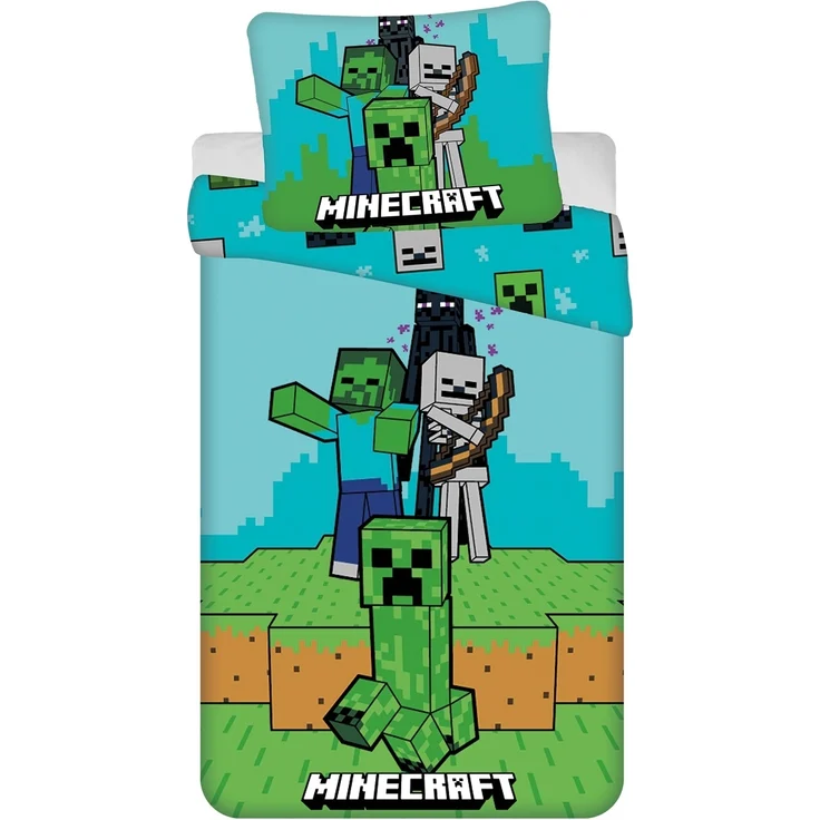 Minecraft Design Kuschelige Bettwäsche Baumwolle, 140x200 cm & 70x90 cm – Bild 1