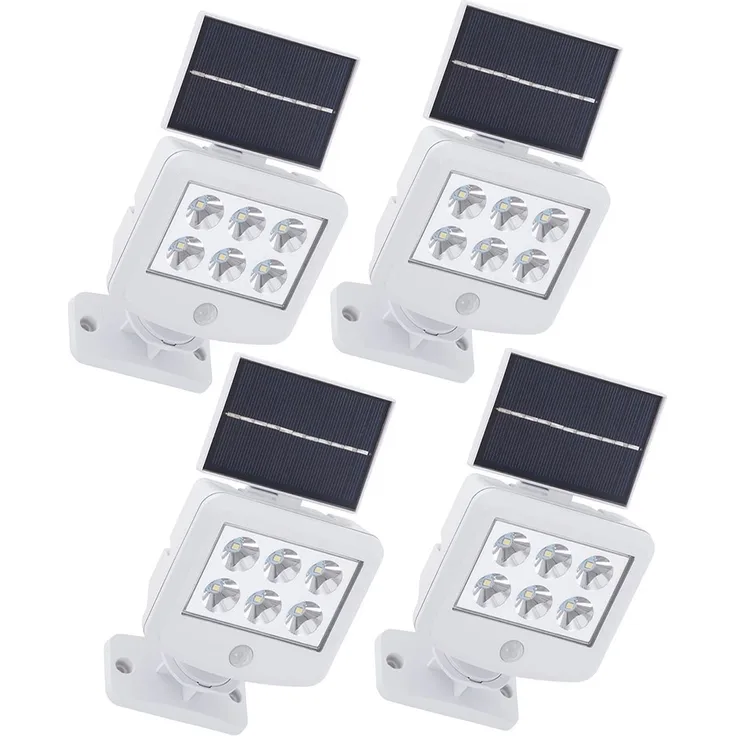 4er Set LED Solarleuchte, weiß, Bewegungsmelder, L 12,8 cm