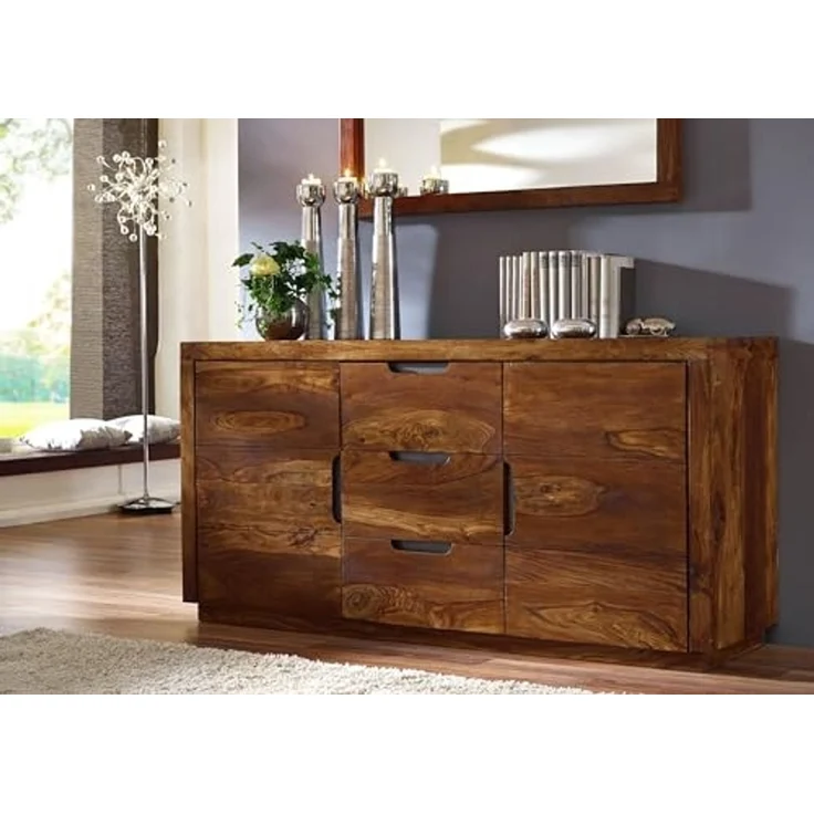 Sideboard Sheesham 150x45x75 walnuss lackiert DUKE #125 – Bild 6
