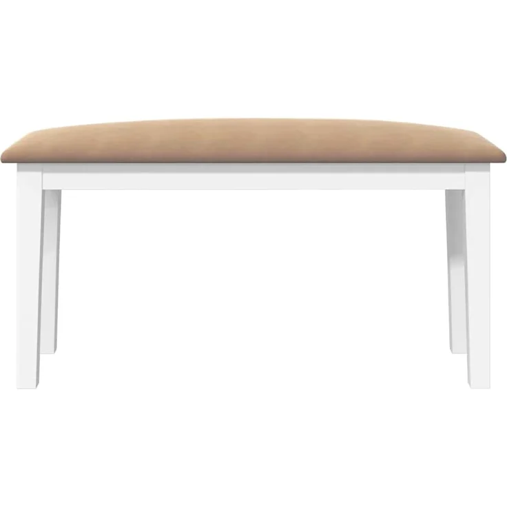 vidaXL Bank 90 cm Weiß Massivholz Gummibaum 4102600 – Bild 4