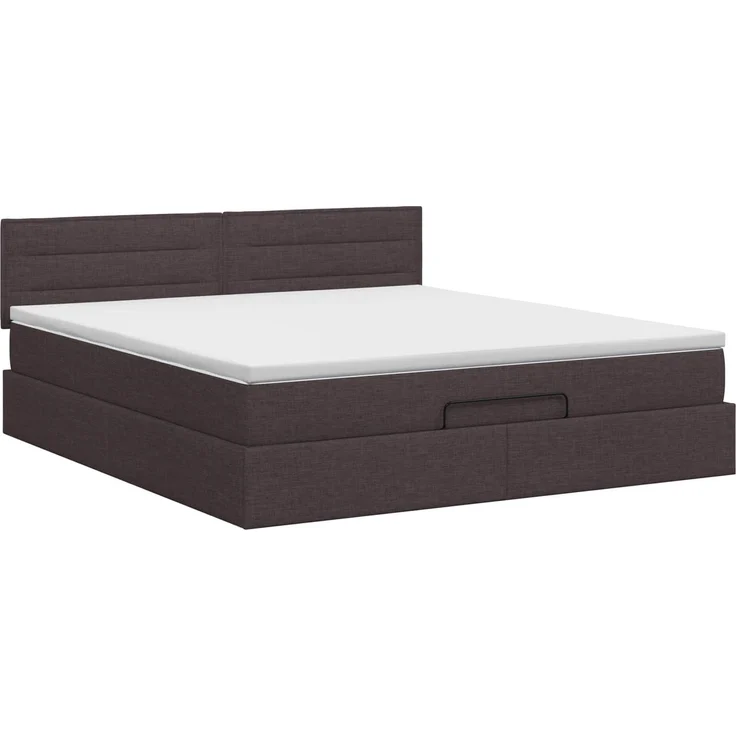vidaXL Ottoman Bett mit Matratze Dunkelbraun 180 x 200 cm Stoff 3456264 – Bild 8