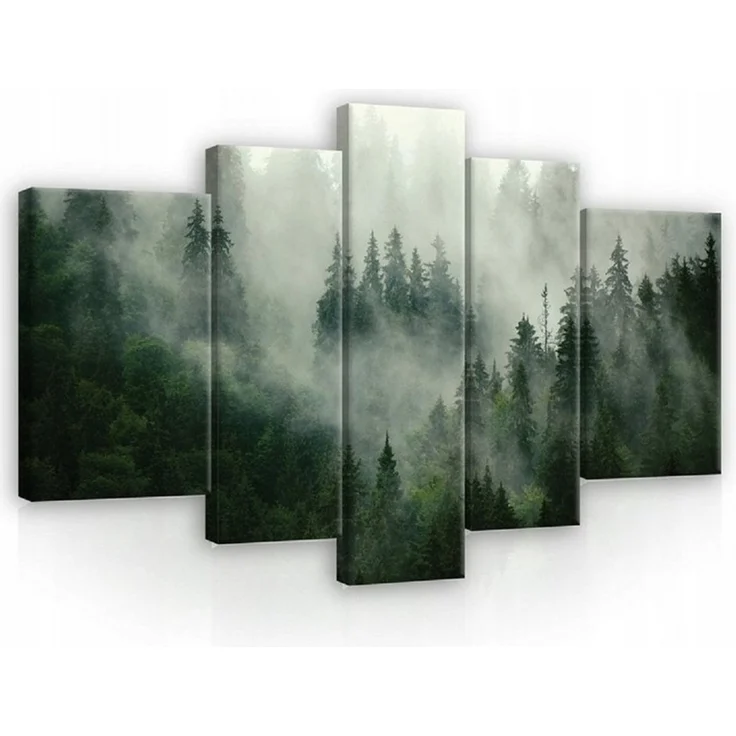 Wallarena Leinwandbild Wald Foto Natur Panorama Wohnzimmer 200×140 cm, Wald, 200 x 140 x 3 cm – Bild 2