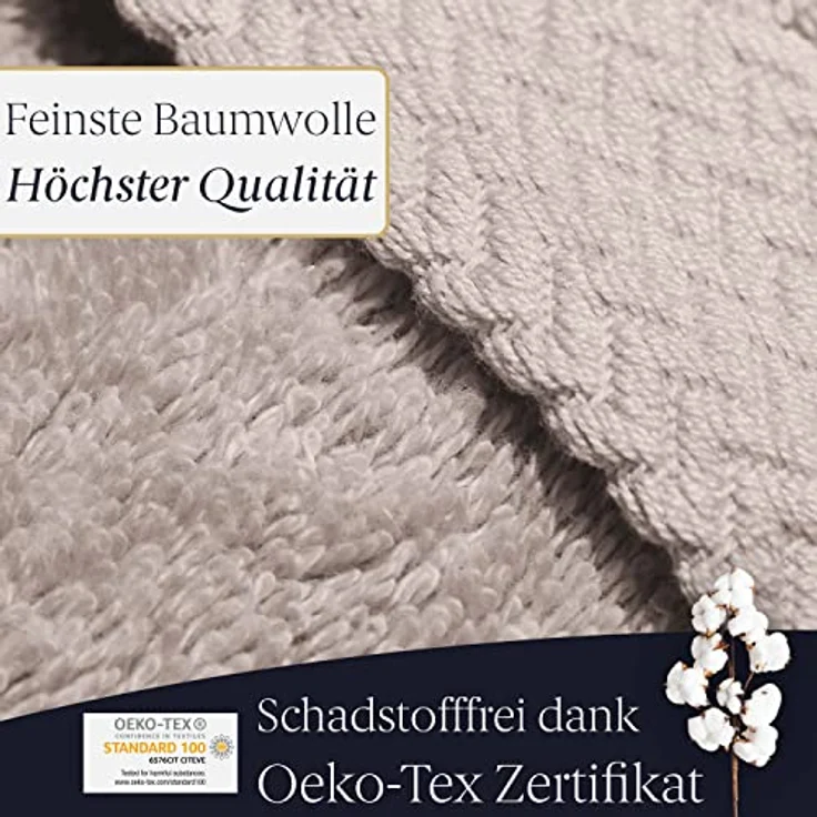 Liebenstein® Premium Handtuch Set, beige - 2 Duschtücher 70x140 cm und 2 Handtücher 50x100 cm, 100% Bio Baumwolle mit 550 g/m², außergewöhnlich weich und saugstark, nachhaltig produziert – Bild 4