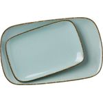 Ritzenhoff & Breker Servierplatte "Casa", Steinzeug, (Set, 2-tlg, 1 Platte groß, 1 Platte klein)