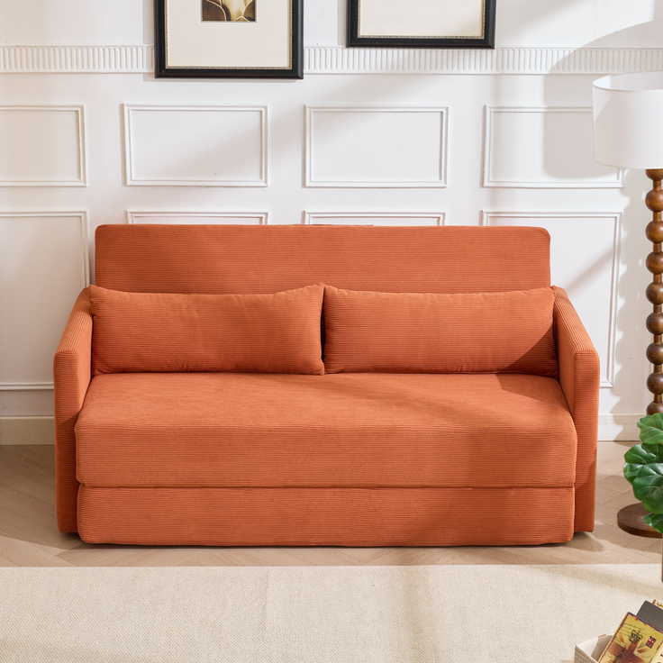 ZUBALIYA Schlafsofa 92x82 cm, mit Stauraum, mit Samtbezug, mit Cordbezug, mit breiten Armlehnen, mit Schaumstoffpolsterung – Bild 16