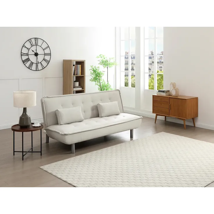 Vente-unique - MISHAN Sofa StoffStoff Beige - B 96 cm x H 89 cm x L 190 cm