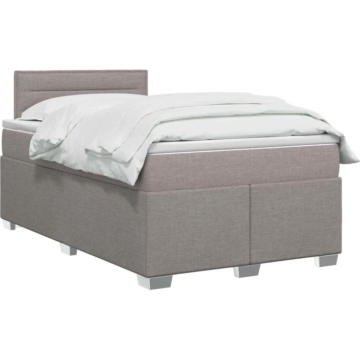 vidaXL Boxspringbett mit Matratze und LED Taupe 120 x 190 cm Stoff 3451893 – Bild 3