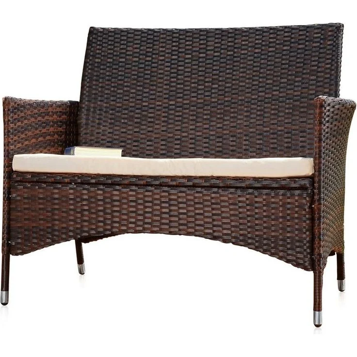 Gartenbank Sitzbank Rattanbank Polyrattan Sitzpolster Sitzbezug Outdoor braun – Bild 9