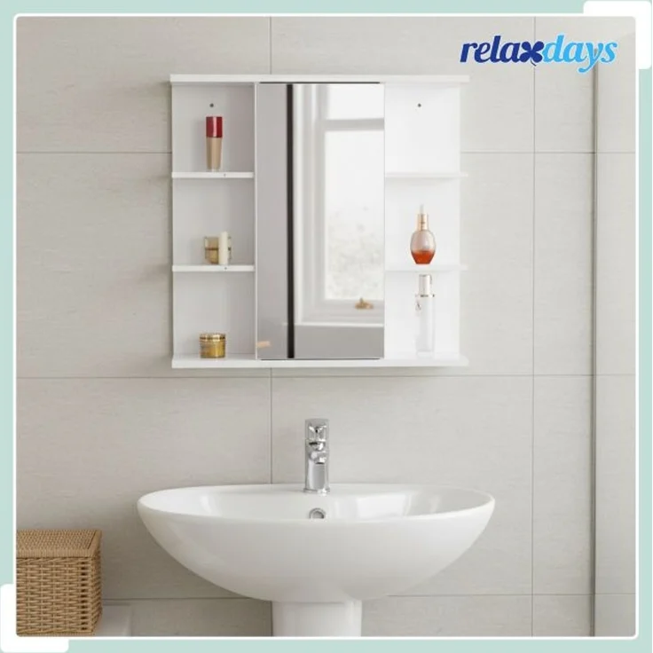 Relaxdays Spiegelschrank mit 8 Ablagen – Bild 2