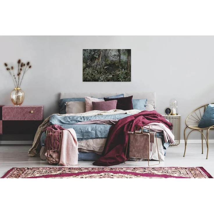 Dschungel Leinwandbild Grün 90x60 DD120393 Keilrahmen Wandbild Leinwand Urwald – Bild 2