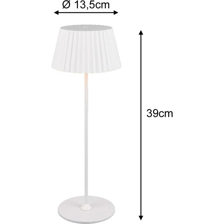 TRIO Reality Leuchten LED Außen Akku Tischleuchte Suarez R57706131, Metall Weiß matt, inkl. 1.5 Watt LED, 4-fach Touch, Lade – Bild 4