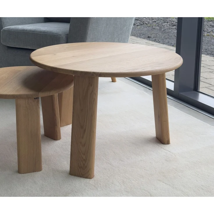 Couchtisch 70cm 'Oslo' Wildeiche massiv geölt – Bild 1