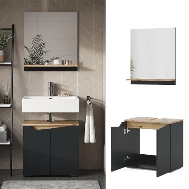 Badmöbel-Set Marelle Anthrazit 2 Teile Vicco – Bild 5