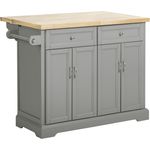 SoBuy FKW71-HG Kücheninsel, MDF, Lackiert, Grau, 115 x 92 x 71 cm