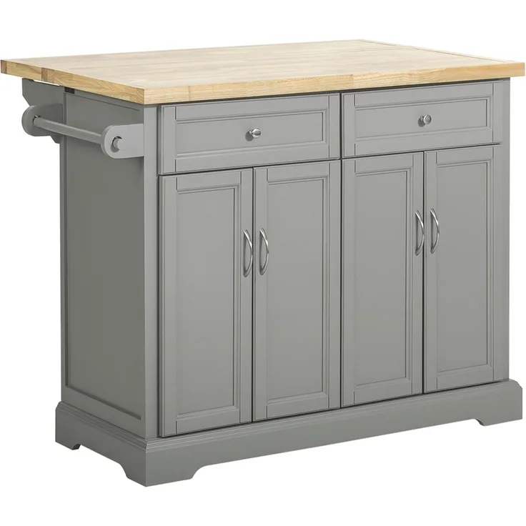 SoBuy FKW71-HG Kücheninsel, MDF, Lackiert, Grau, 115 x 92 x 71 cm