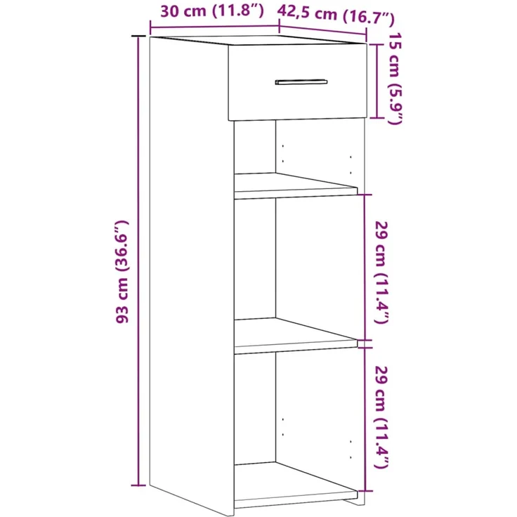 vidaXL Sideboard Weiß 30x42,5x93 cm Holzwerkstoff 846306 – Bild 10