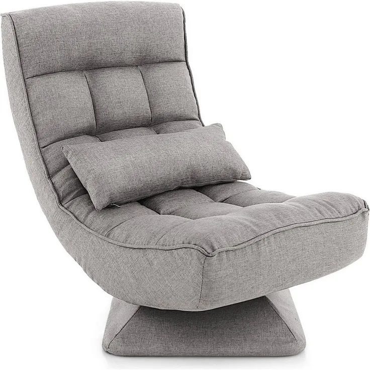 COSTWAY Relaxsessel, 360° drehbar, verstellbar, klappbar,Kissen