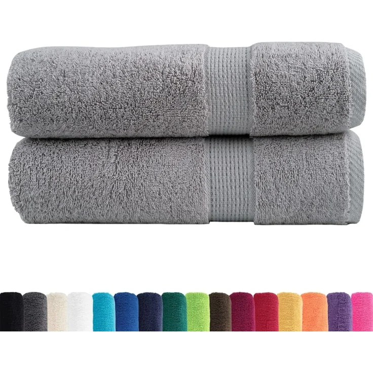 vidaXL Premium Duschtücher SOLUND 2 Stk. Grau 70x140 cm 600 g/m² 137308 – Bild 2