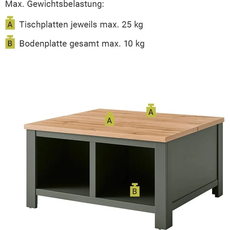 Lomadox Wohnwand CINCINNATI-61, (6-St), grün mit Wotan Eiche mit Beleuchtung 328/207/45cm – Bild 7