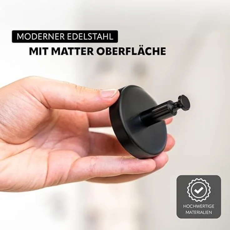 bremermann Handtuchhaken Bad-Serie PIAZZA BLACK - 4er Set, matt schwarz, (4-St) – Bild 3