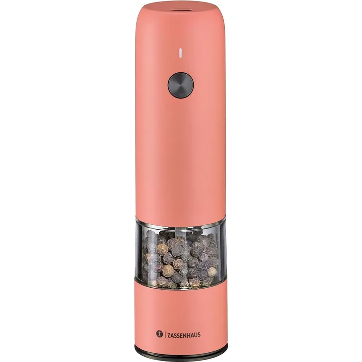 Pfeffermühle Salz- Gewürzmühle USB elektrisch 14cm ZASSENHAUS Köln coral 033182