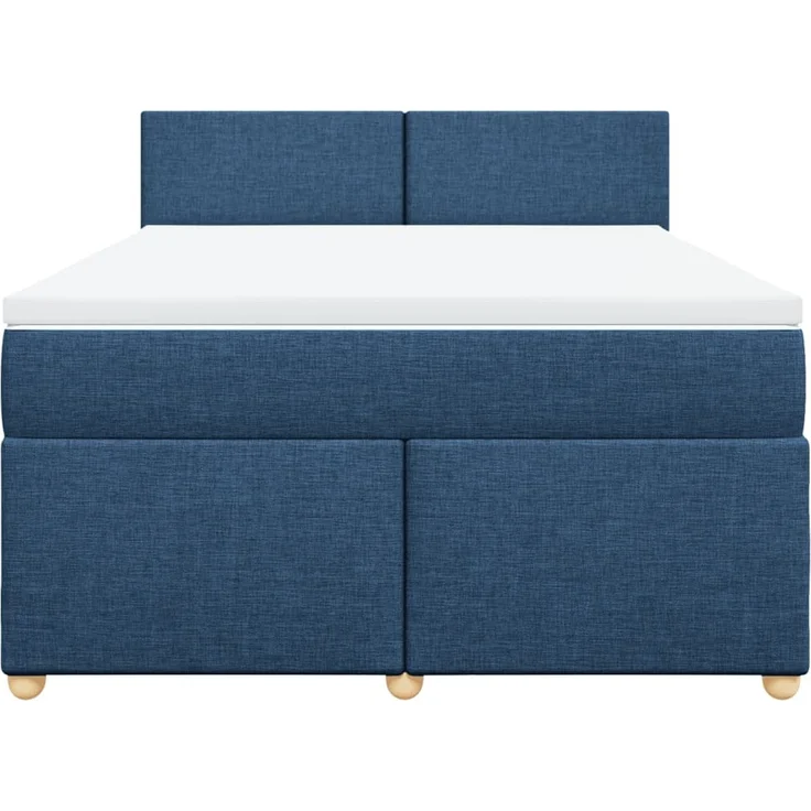 vidaXL Boxspringbett mit Matratze Blau 160x200 cm Stoff 3289030 – Bild 6