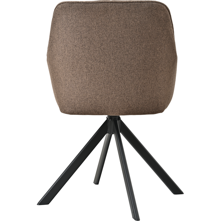 GOEURVANT 1437 Esszimmerstühle 6er-Set, 360° Drehbar, Webstoff, Mokkabraun, 83 x 52 x 59 cm – Bild 9