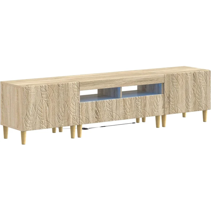 vidaXL 3-teiliges LED TV Regal DELFT Sonoma-Eiche Holzwerkstoff 3416759 – Bild 2