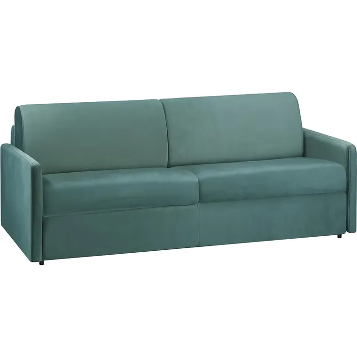 Vente-unique - CALIFE Sofa SamtStoff Grün - B 223 cm94 cm x H 85 cm x L 190 cm – Bild 2
