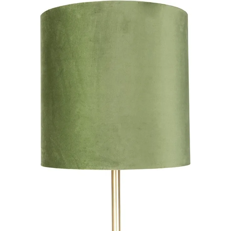 Qazqa Stehlampe Simplo, ohne Leuchtmittel, E27, Grün, Modern, Textil, 1-flammig