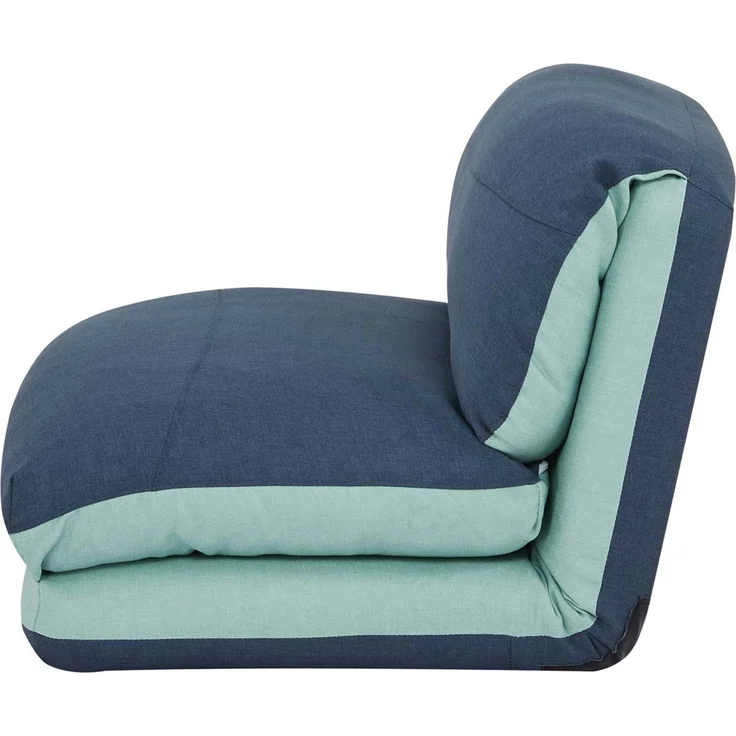 Schlafsessel HWC-E68, Schlafsofa Funktionssessel Klappsessel Relaxsessel, Stoff/Textil ~ hellblau/dunkelblau – Bild 4