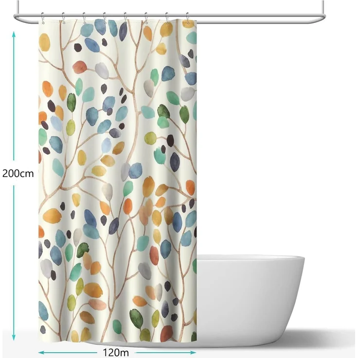 Amaredom Duschvorhang Blumenmuster Badezimmer 120x200 Vorhangset – Bild 7