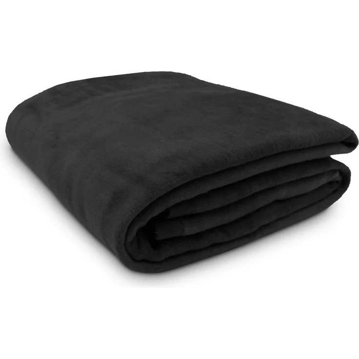ZOLLNER Kuscheldecke mit Einfassband, 150x200 cm, schwarz – Bild 1