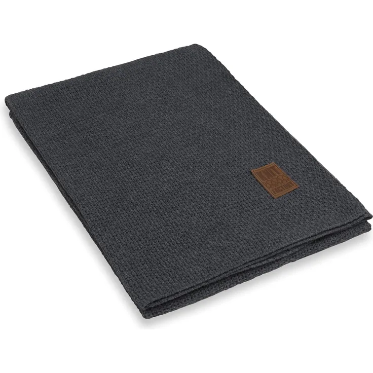 Knit Factory Jesse Decke 160x130 cm Glatt Anthrazit