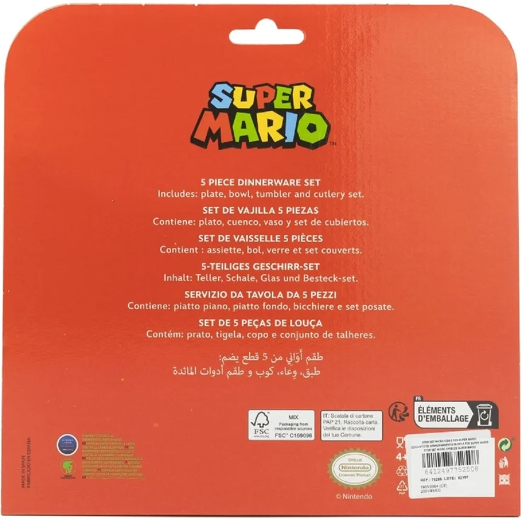 Super Mario Teller-Set Mikrowellengeeignet 5-teiliges Kindergeschirr mit rutschfestem Boden – Bild 3