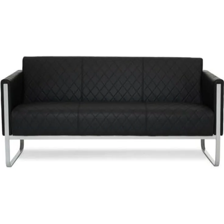 MID.YOU 3-Sitzer-Sofa, Schwarz und Hellgrau, Textil mit Lederlook, 159x78x71 cm, rückenecht, bis 350 kg belastbar