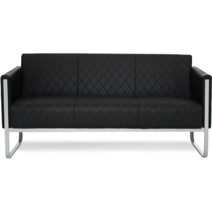 MID.YOU 3-Sitzer-Sofa, Schwarz und Hellgrau, Textil mit Lederlook, 159x78x71 cm, rückenecht, bis 350 kg belastbar – Bild 1