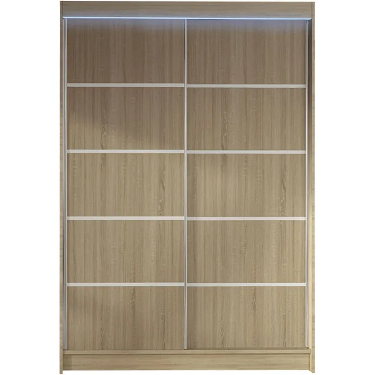 Kleiderschrank Lino IV, mit RGB LED Beleuchtung, Farbe: Sonoma Eiche