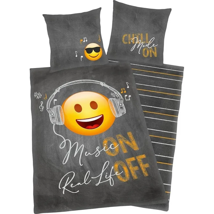 Emot!x Bettwäsche Set 2 tlg. 155x220 cm 100% Baumwolle