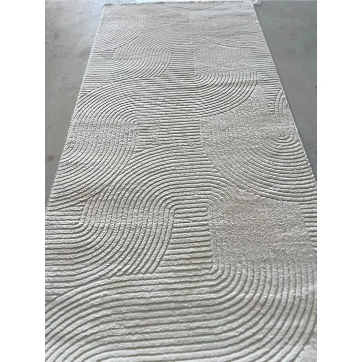 Rutschfester Creme-Läufer 80 x 600 cm Polyester Beige 88686941 [en. casa] – Bild 3