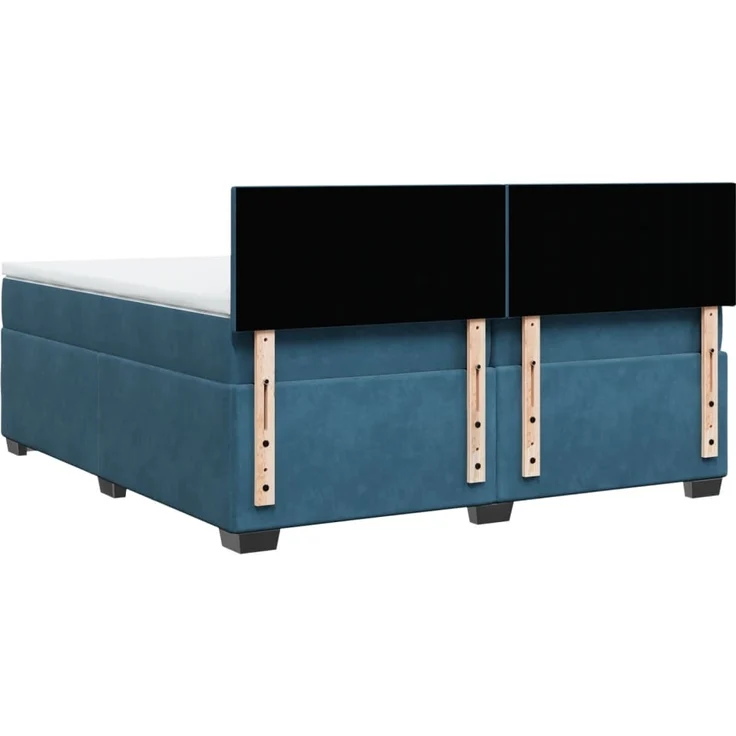 vidaXL Boxspringbett mit Matratze Blau 200x200 cm Samt 3288700 – Bild 3