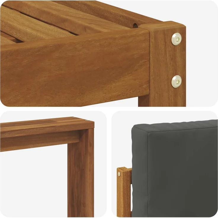 vidaXL Outdoor-Sofagarnitur mit Kissen 6 pcs Natur und Anthrazit 3366785 – Bild 5